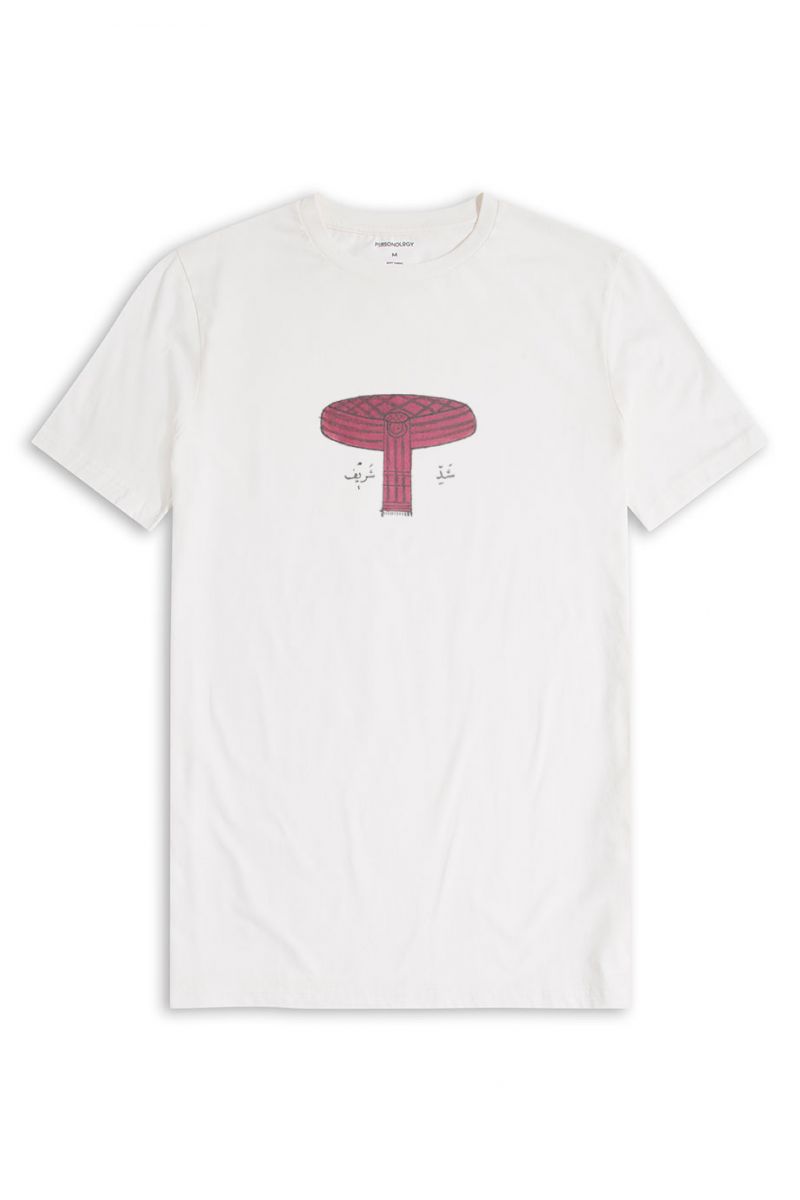 Off White Soft Fabric Sufism Design Short Sleeve Tee