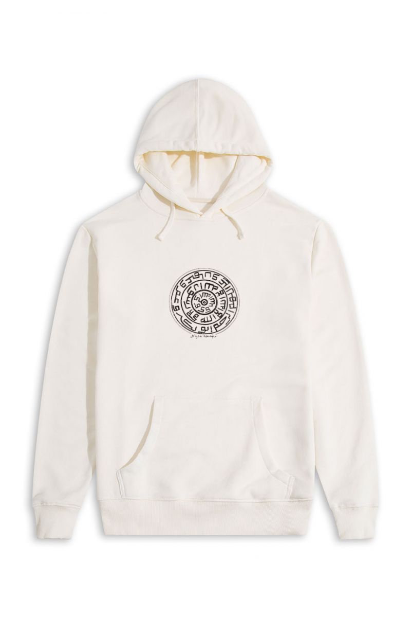 Ecru Premium Cotton Sufism Design Pullover Hoodie