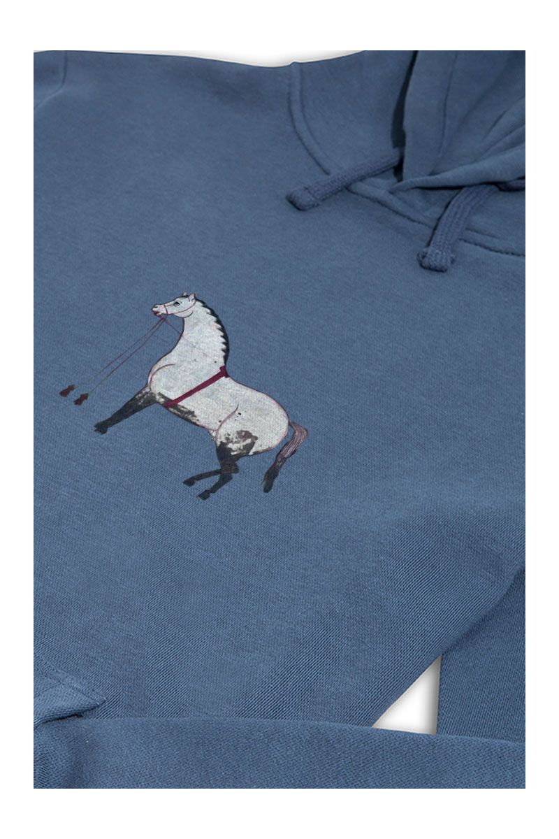 Navy Premium Cotton Horse Design Pullover Hoodie