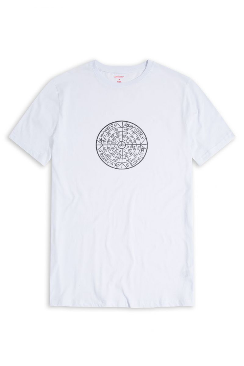 White Soft Fabric Sufism Design Short Sleeve Tee
