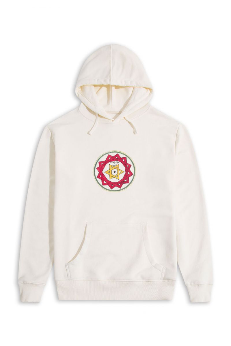 Ecru Premium Cotton Sufism Design Pullover Hoodie