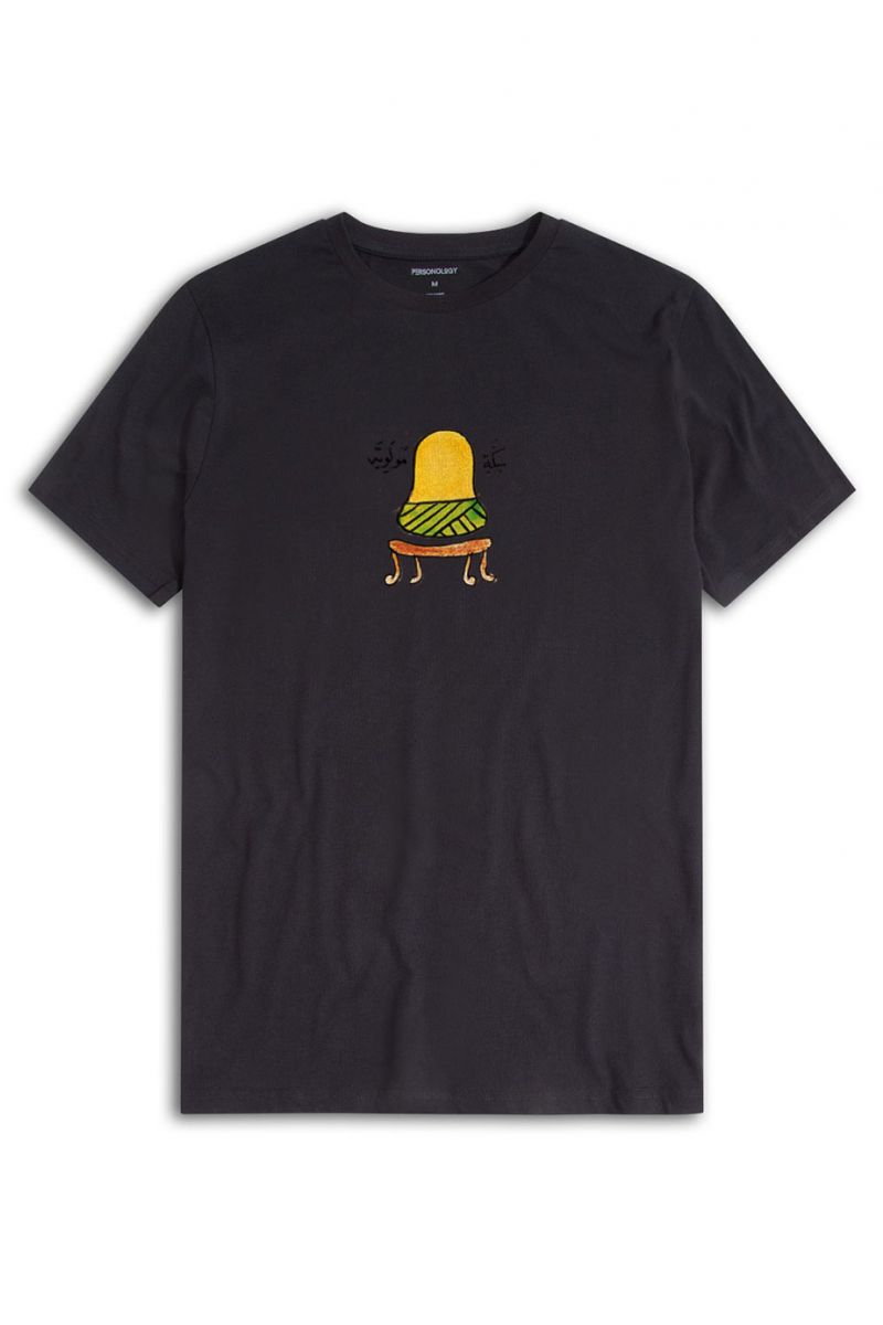 Black Soft Fabric Sufism Design Short Sleeve Tee