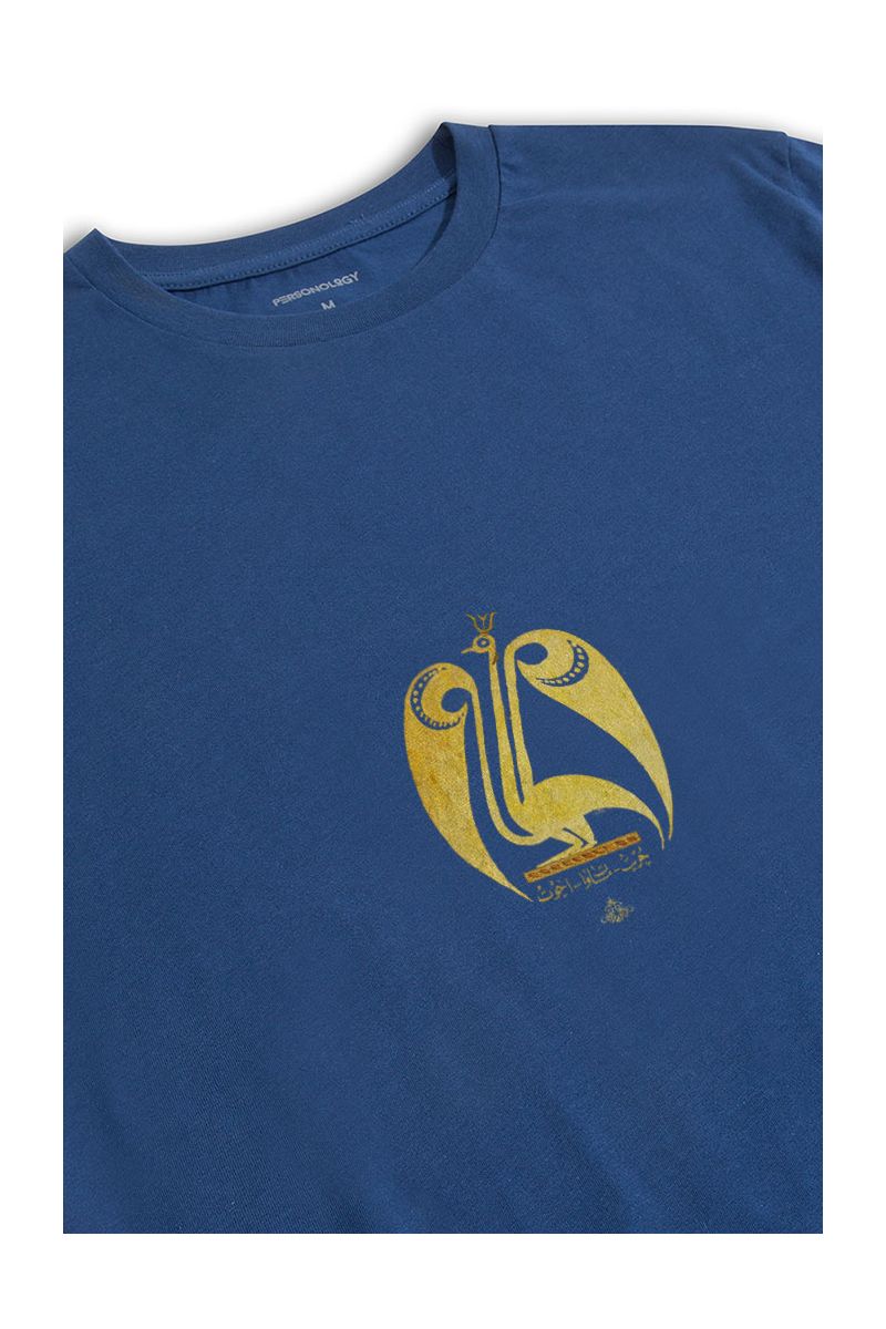 Navy Soft Fabric Sufism Design Short Sleeve Tee