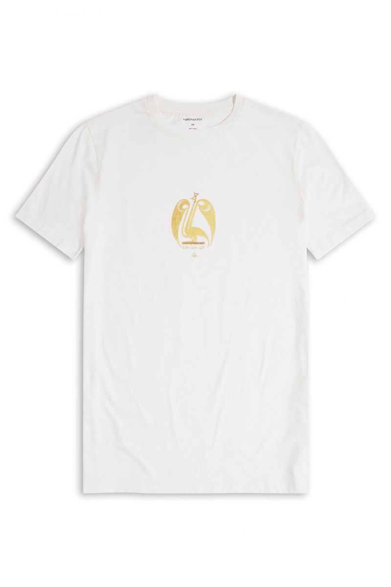 Off White Soft Fabric Sufism Design Short Sleeve Tee
