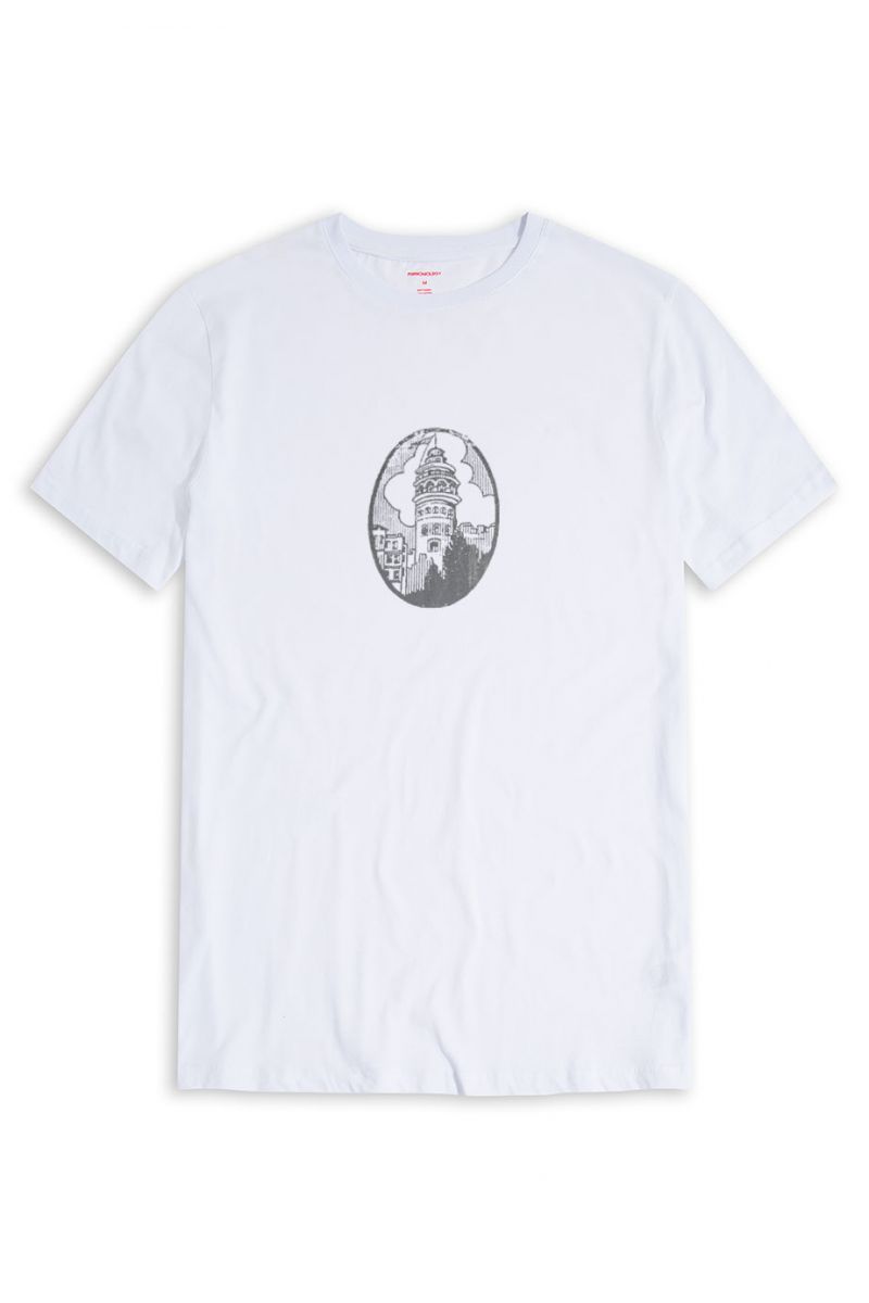White Soft Fabric Istanbul Design Short Sleeve Tee