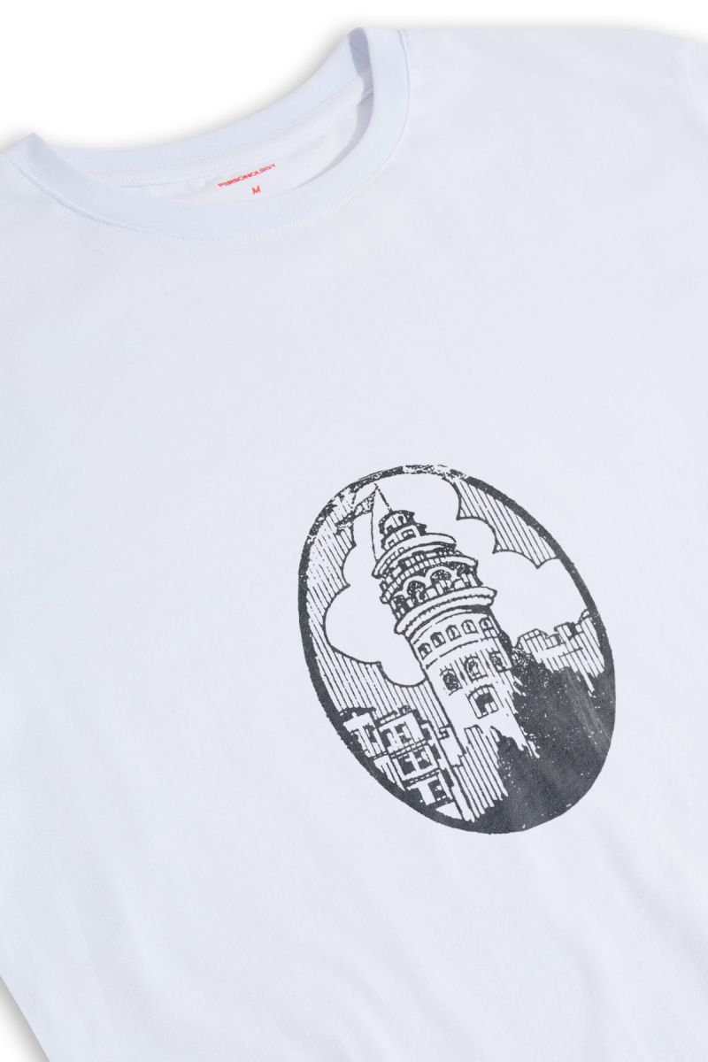 White Soft Fabric Istanbul Design Short Sleeve Tee