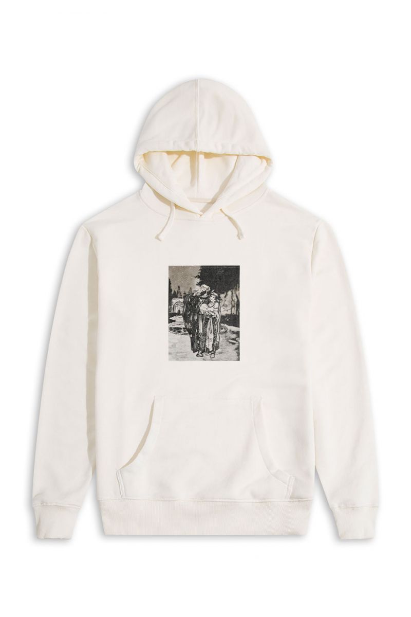 Ecru Premium Cotton Hayyam Design Pullover Hoodie