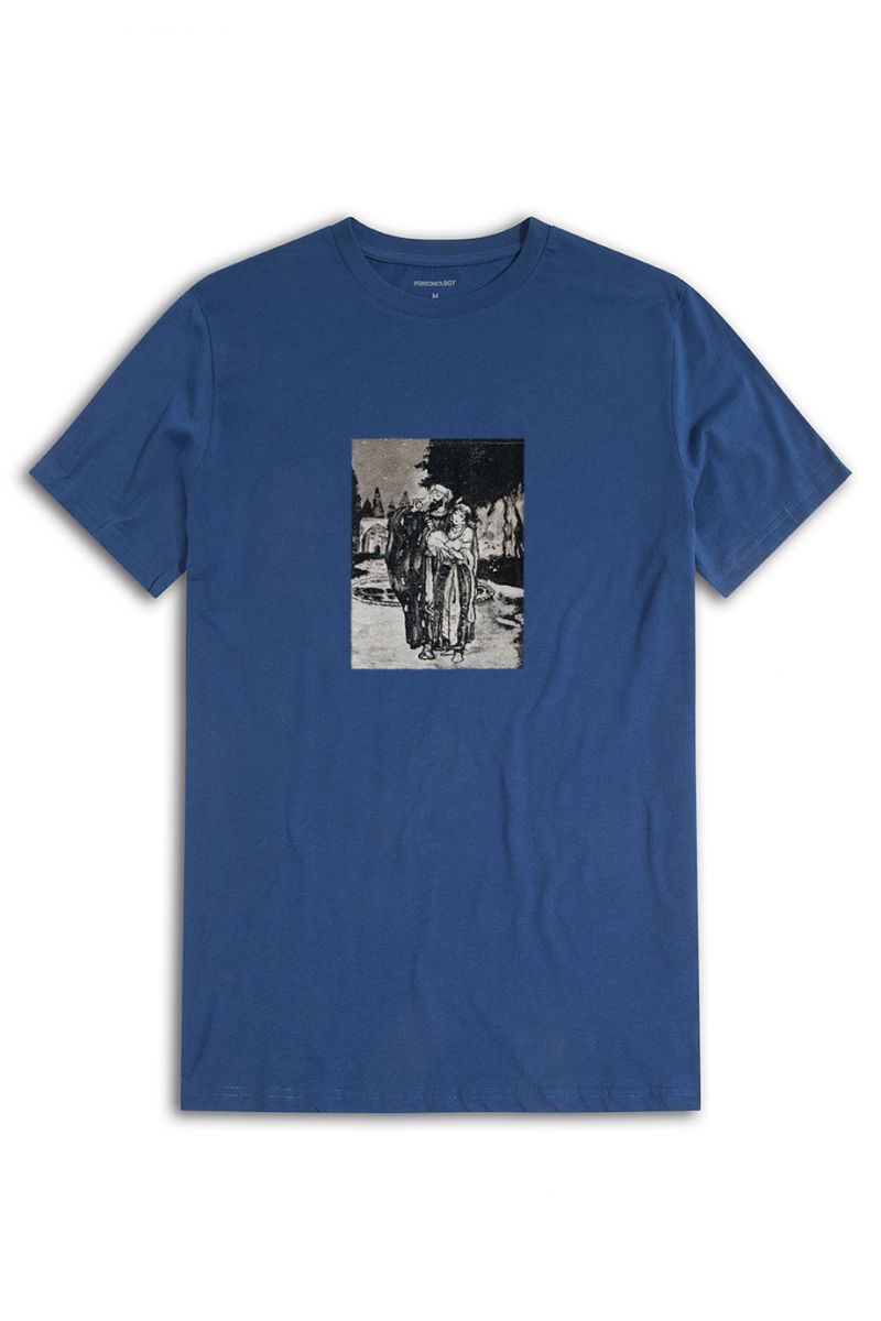 Navy Soft Fabric Hayyam Design Short Sleeve Tee