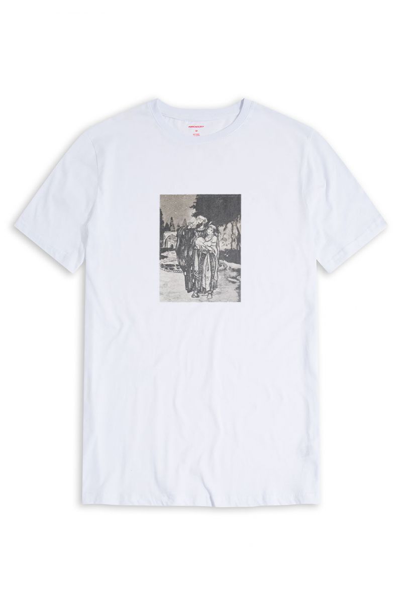 White Soft Fabric Hayyam Design Short Sleeve Tee