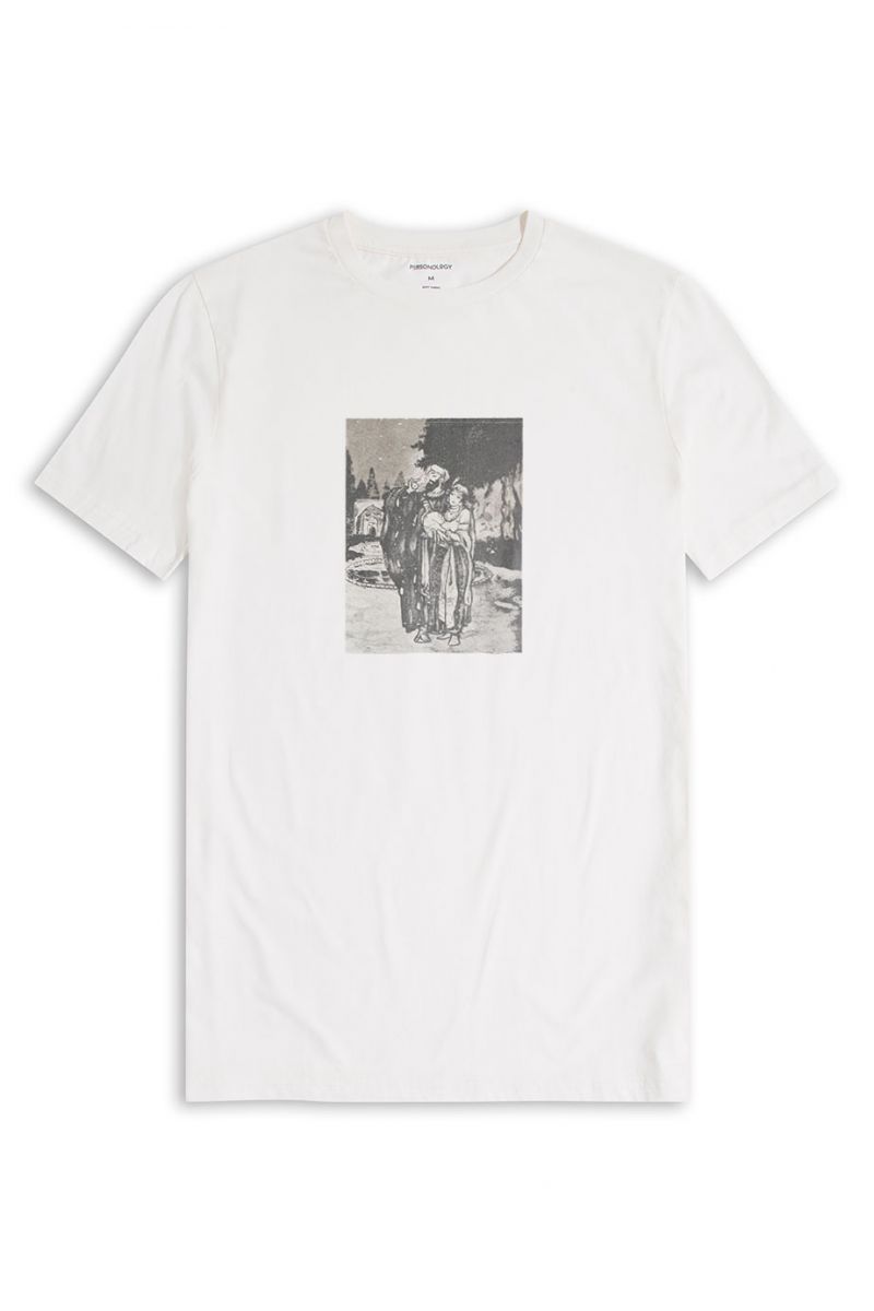 Off White Soft Fabric Hayyam Design Short Sleeve Tee