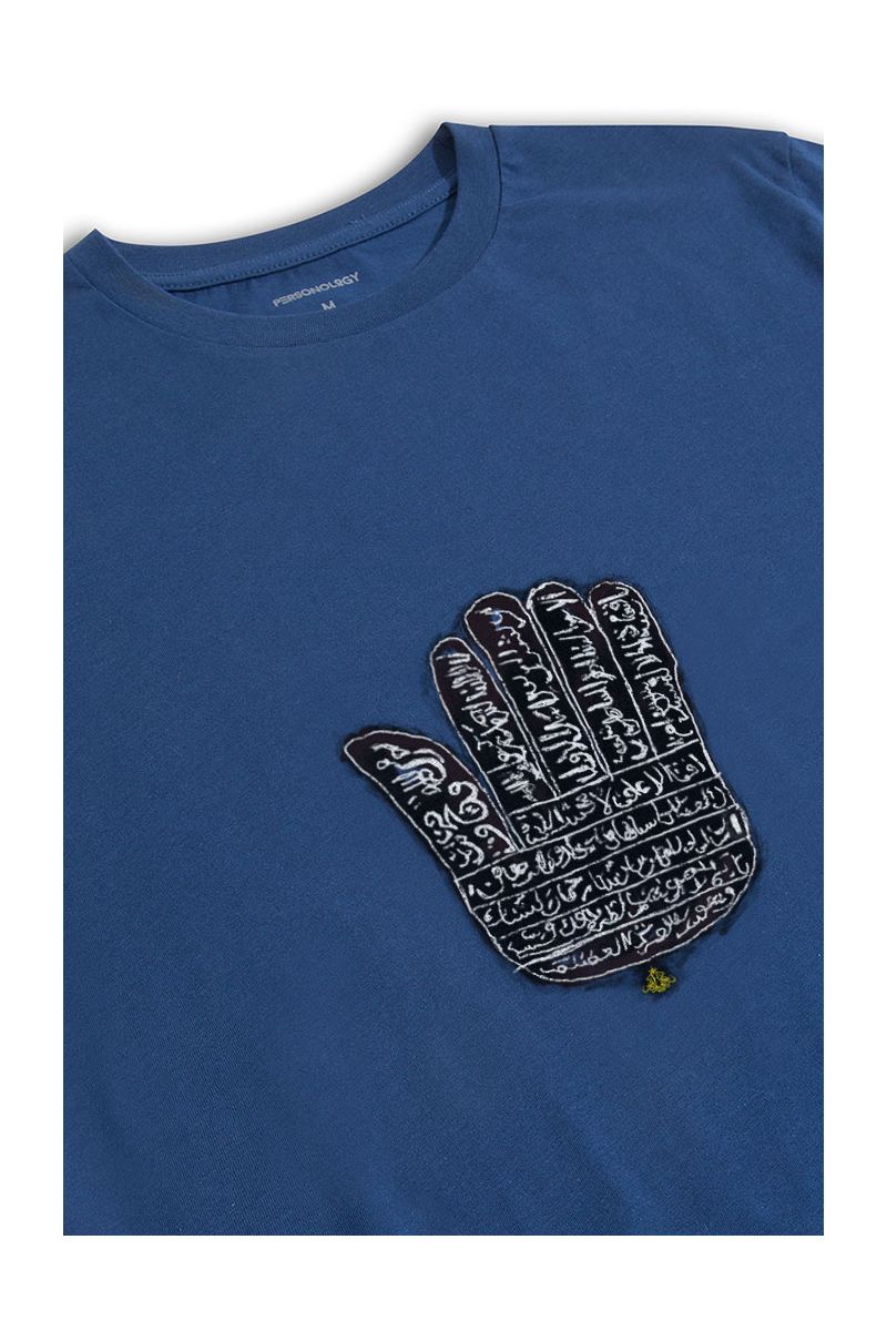 Navy Soft Fabric Hamsa Design Short Sleeve Tee