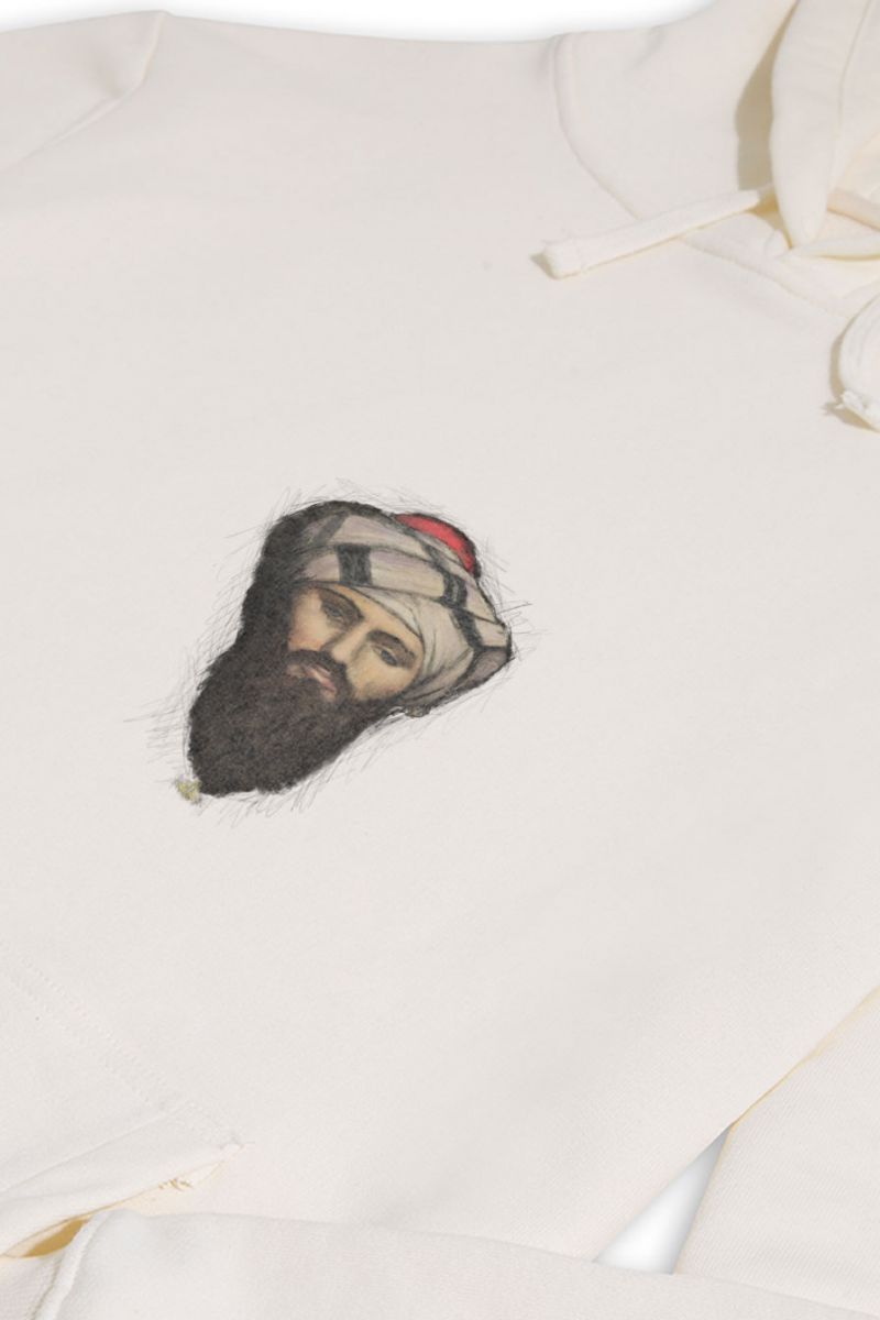 Ecru Premium Cotton Sufism Design Pullover Hoodie