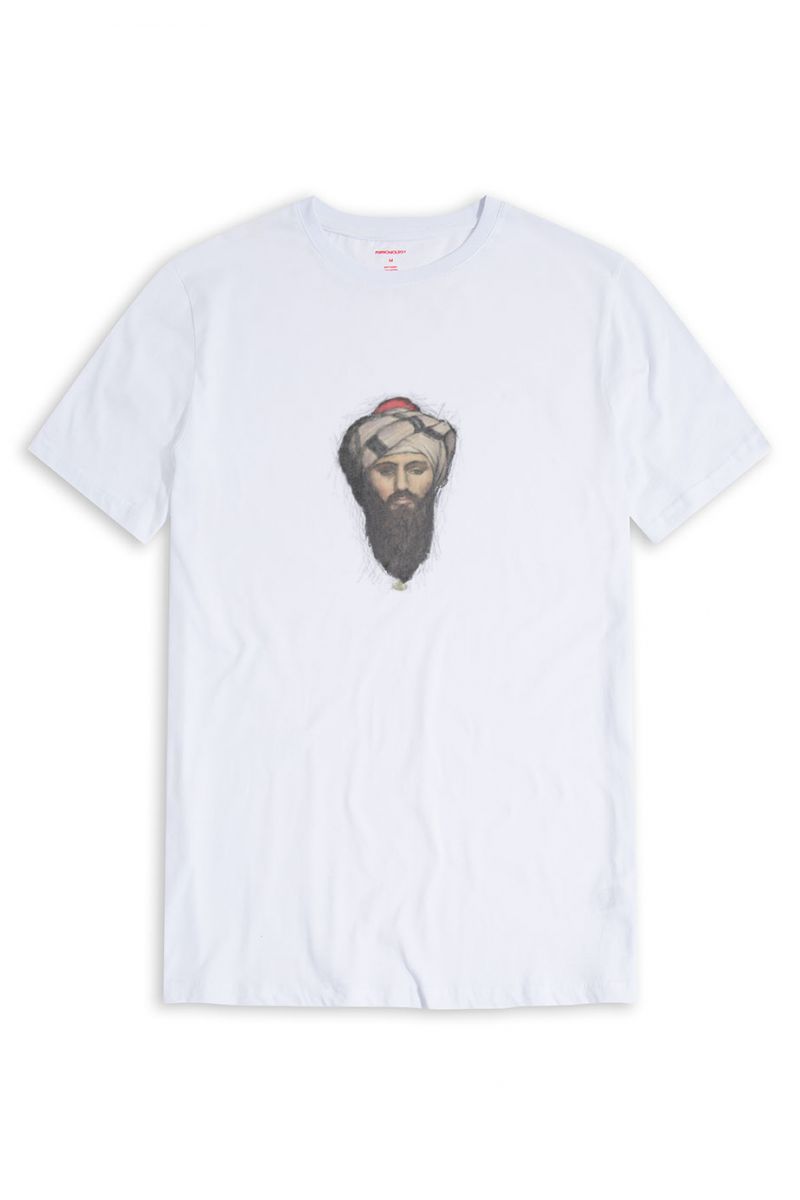 White Soft Fabric Sufism Design Short Sleeve Tee
