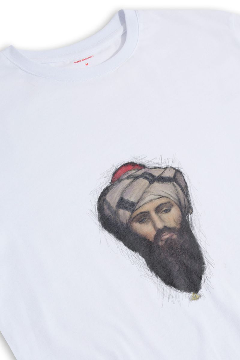 White Soft Fabric Sufism Design Short Sleeve Tee