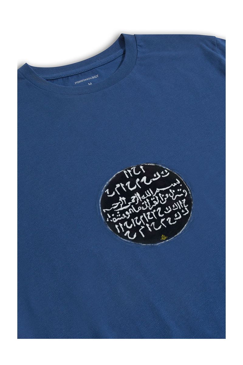 Navy Soft Fabric Sufism Design Short Sleeve Tee