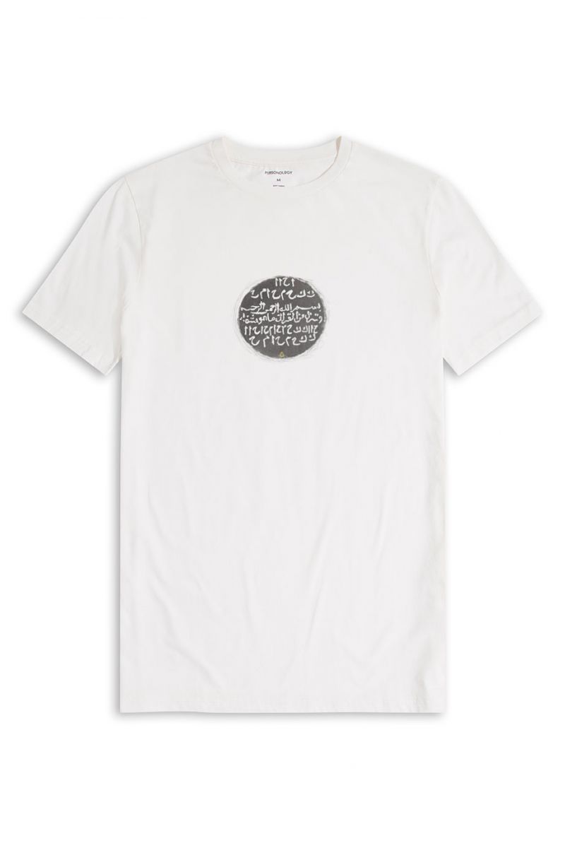 Off White Soft Fabric Sufism Design Short Sleeve Tee