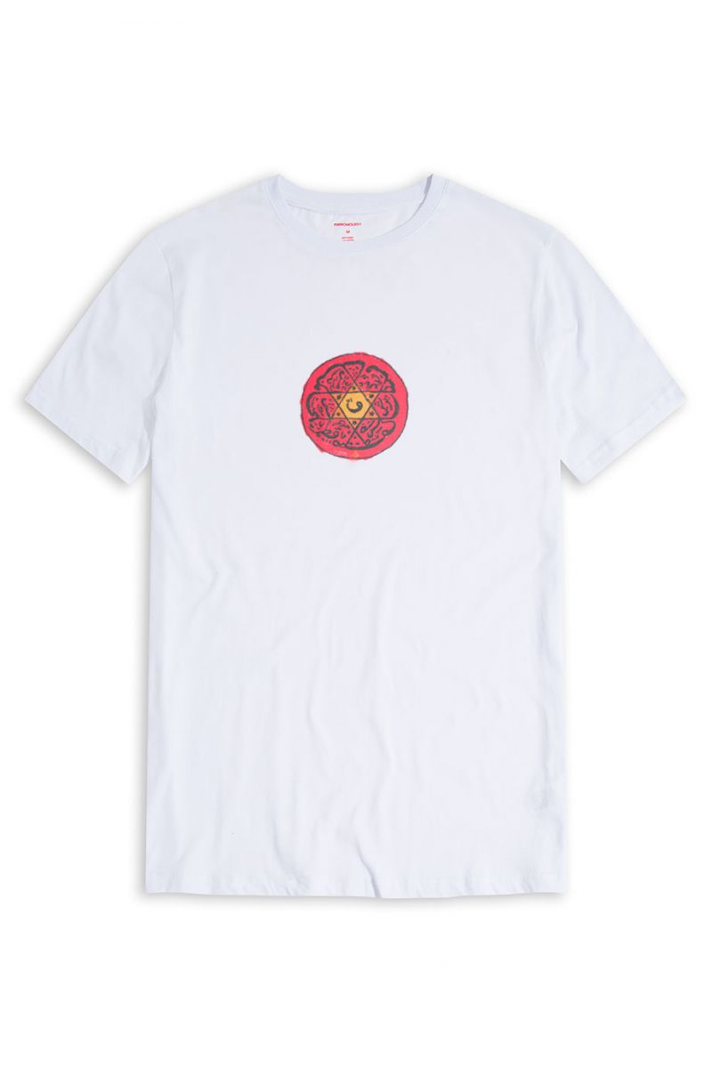 White Soft Fabric Sufism Design Short Sleeve Tee