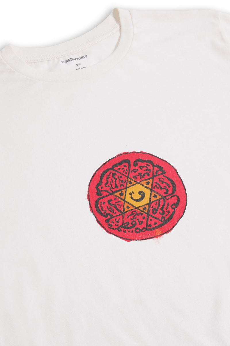 Off White Soft Fabric Sufism Design Short Sleeve Tee