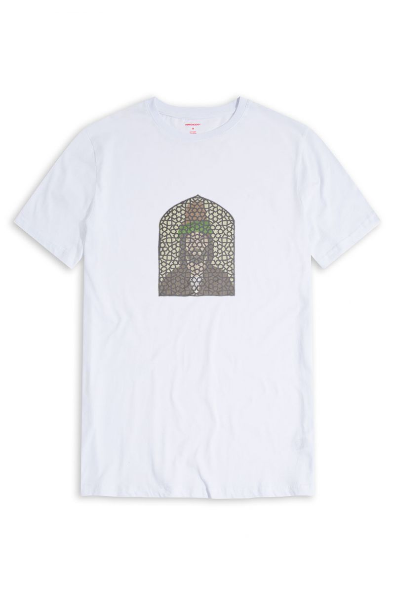 White Soft Fabric Sufism Design Short Sleeve Tee