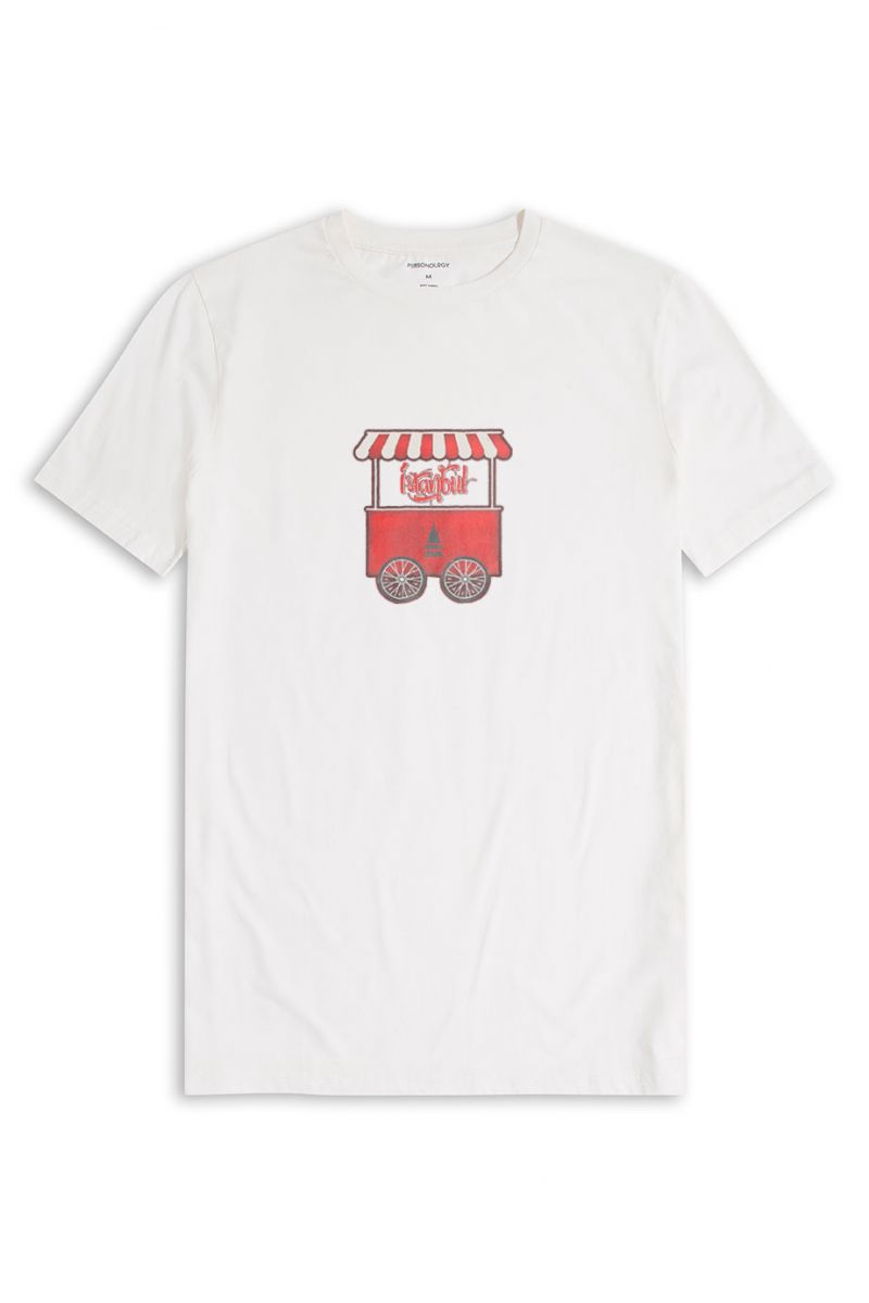 Off White Soft Fabric Istanbul Design Short Sleeve Tee