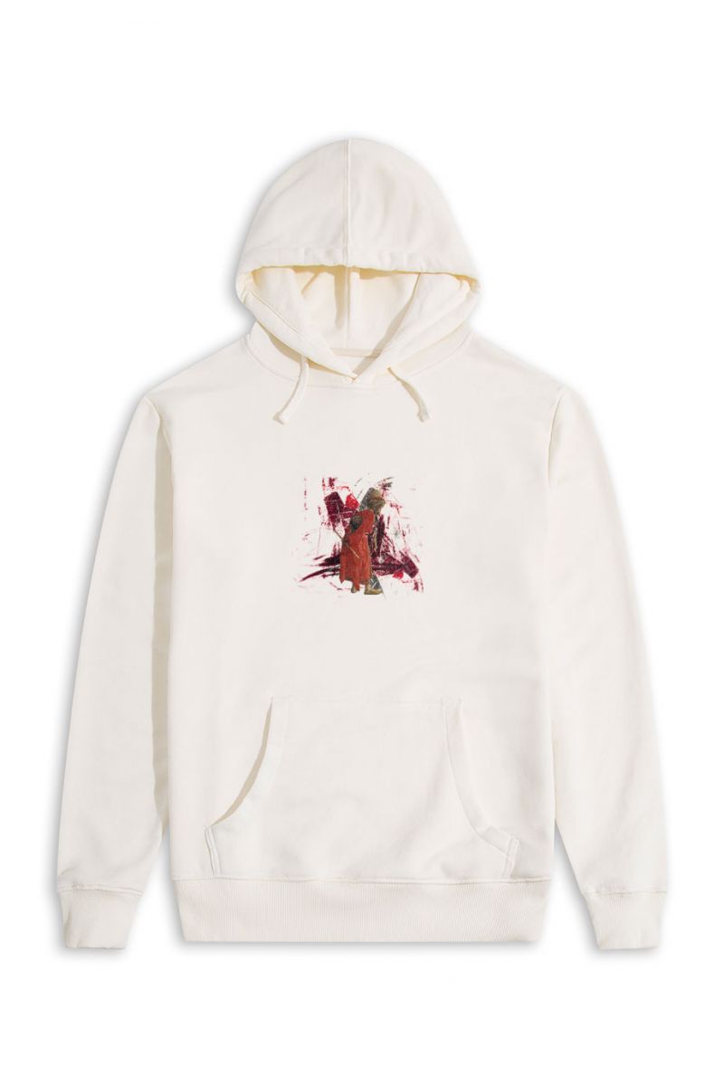 Ecru Premium Cotton Ottoman Design Pullover Hoodie
