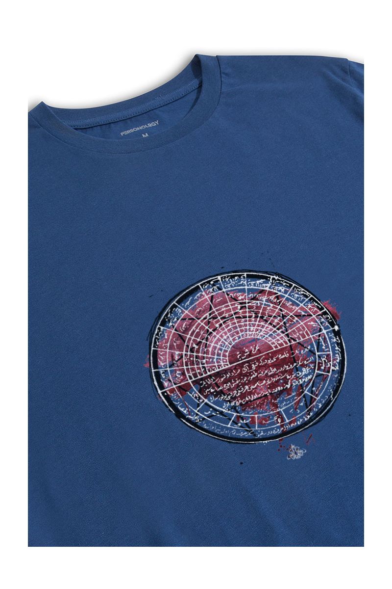 Navy Soft Fabric Sufism Design Short Sleeve Tee