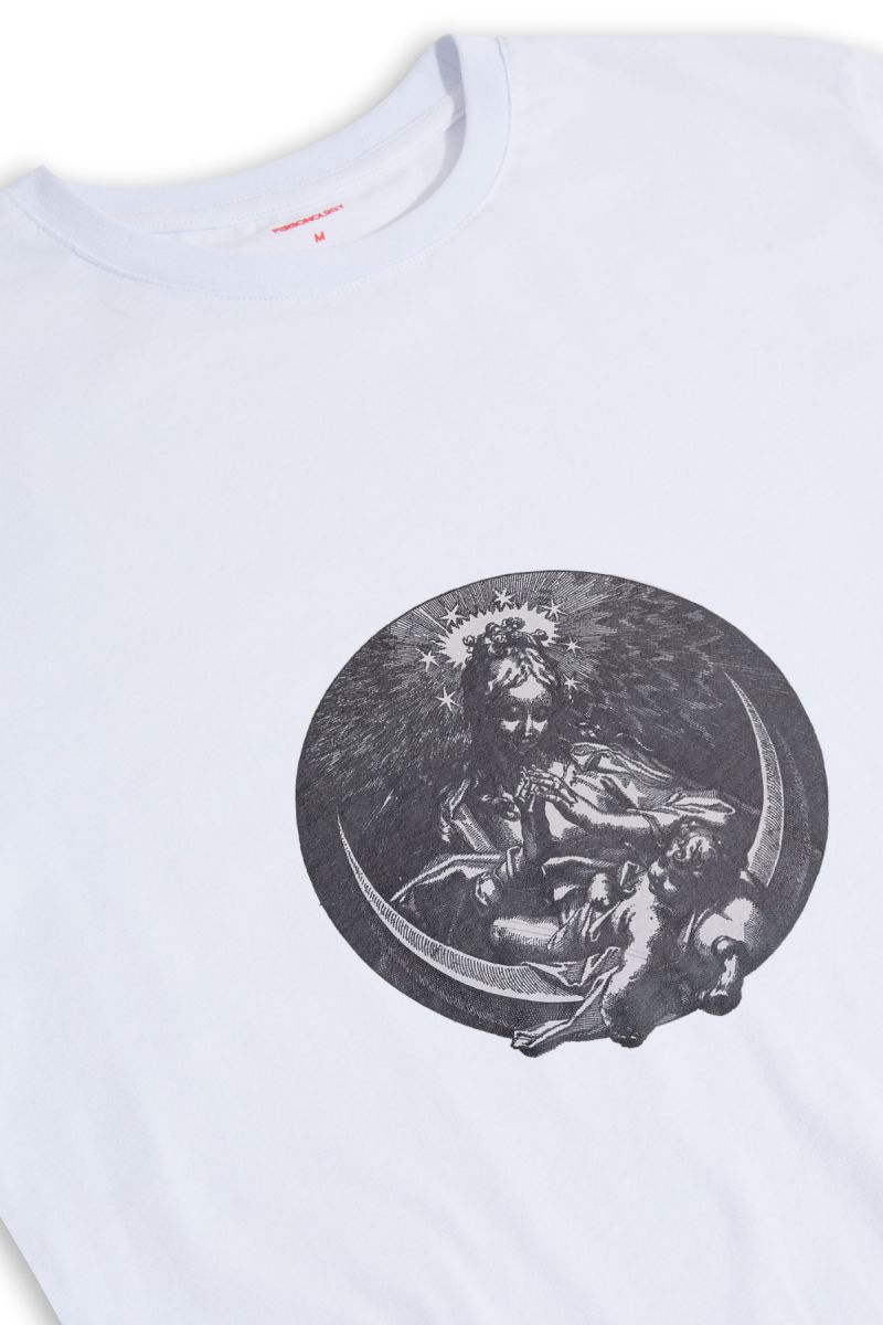 White Soft Fabric Jesus Design Short Sleeve Tee