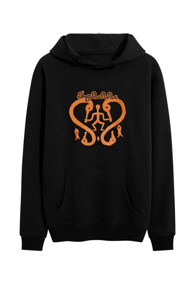 Black Premium Cotton Theology Design Pullover Hoodie