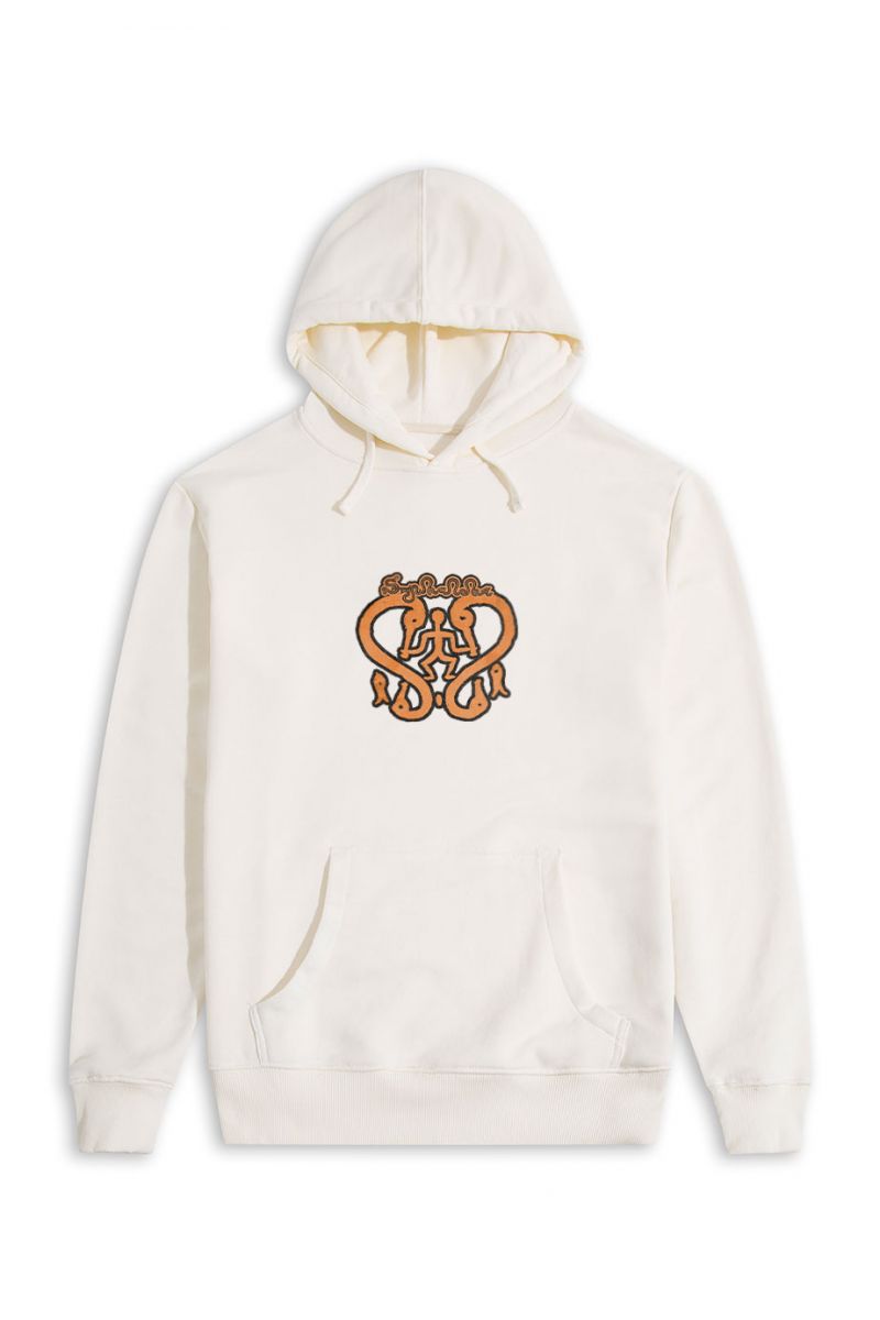 Ecru Premium Cotton Theology Design Pullover Hoodie