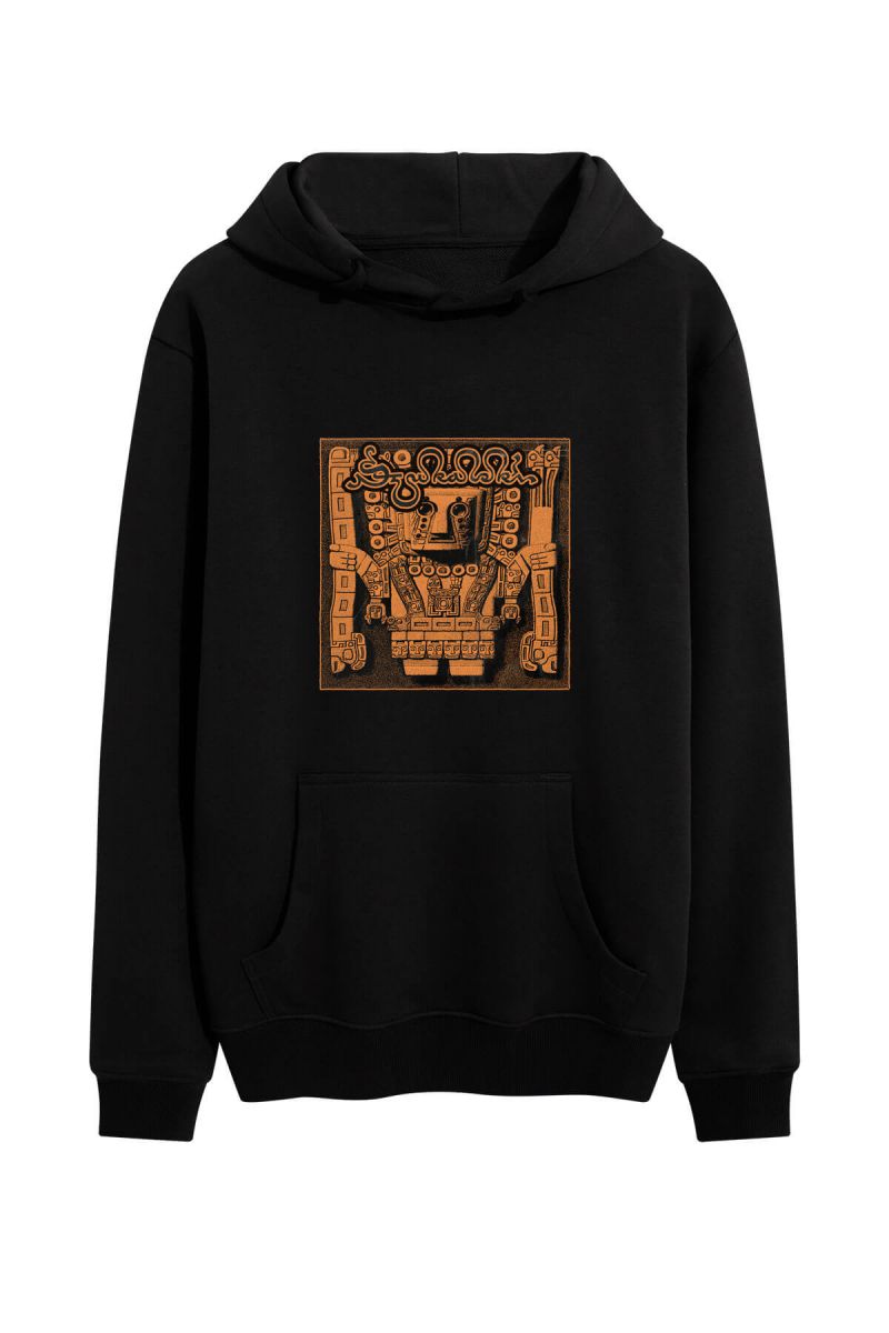 Black Premium Cotton Theology Design Pullover Hoodie