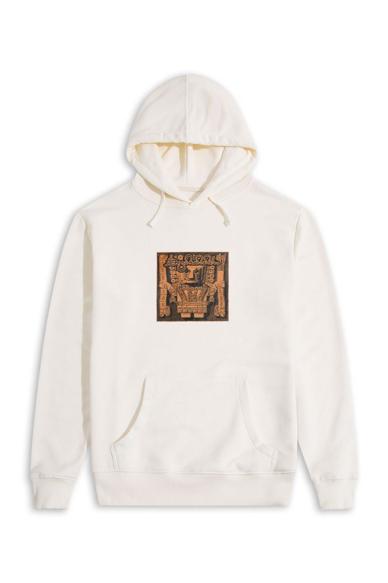 Ecru Premium Cotton Theology Design Pullover Hoodie