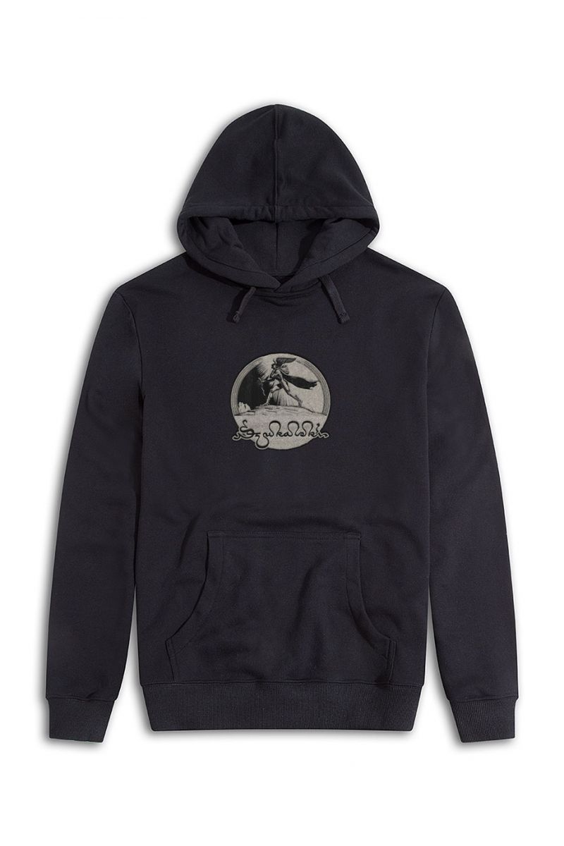 Black Premium Cotton Theology Design Pullover Hoodie