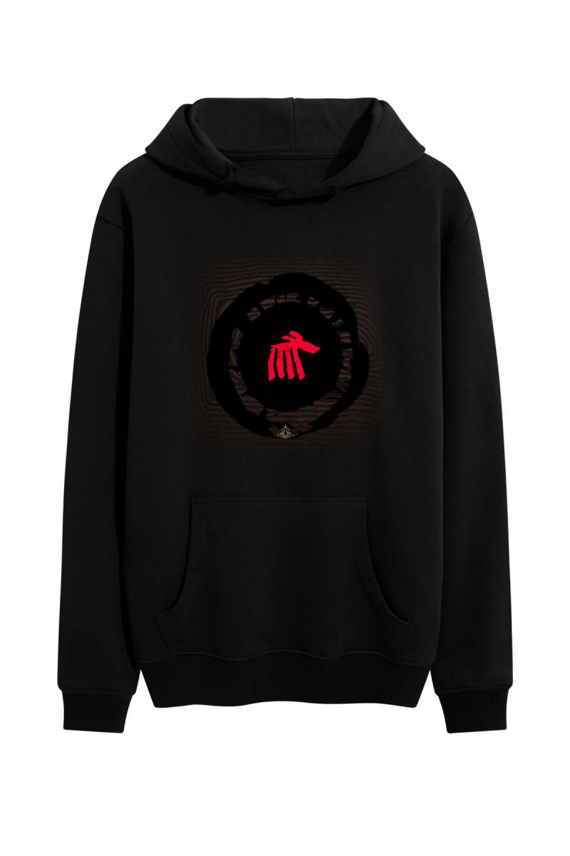 Black Premium Cotton Theology Design Pullover Hoodie