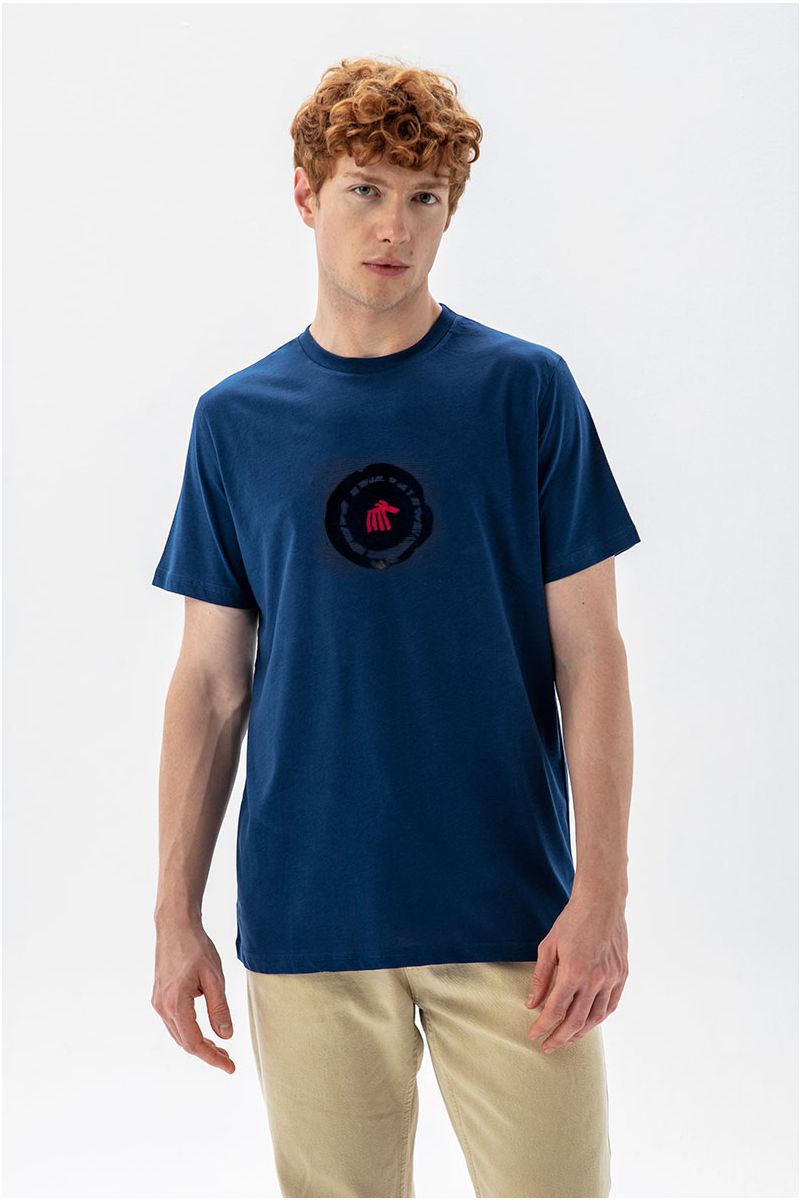 Navy Soft Fabric Theology Design Short Sleeve Tee
