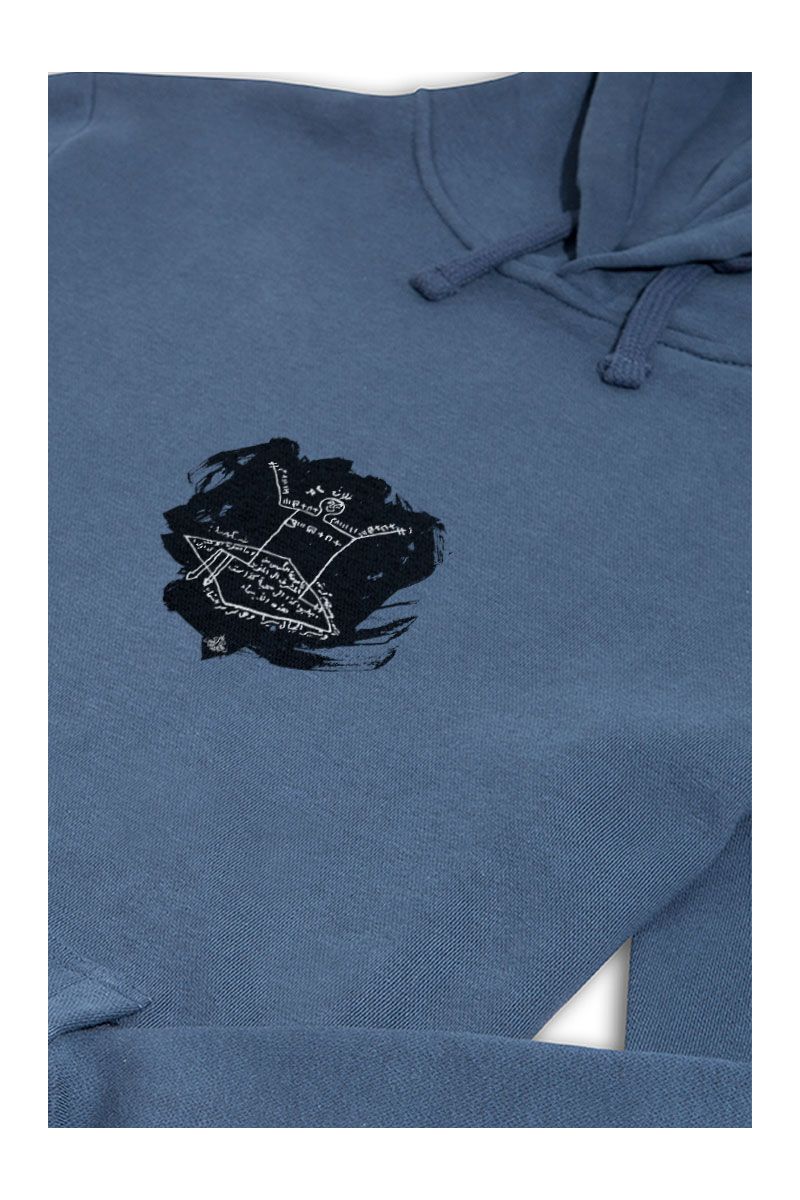 Navy Premium Cotton Theology Design Pullover Hoodie