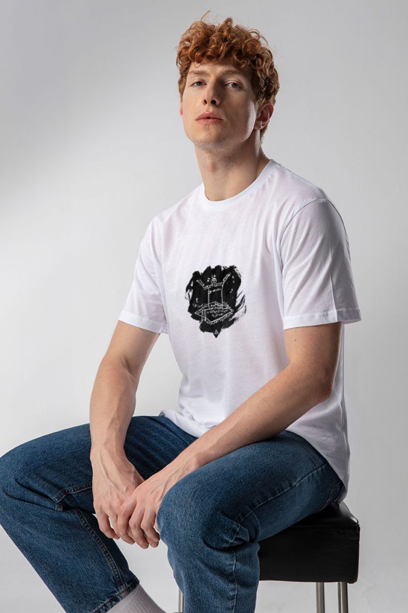 White Soft Fabric Theology Design Short Sleeve Tee