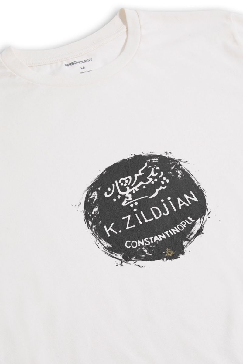 Off White Soft Fabric Constantinople Design Short Sleeve Tee