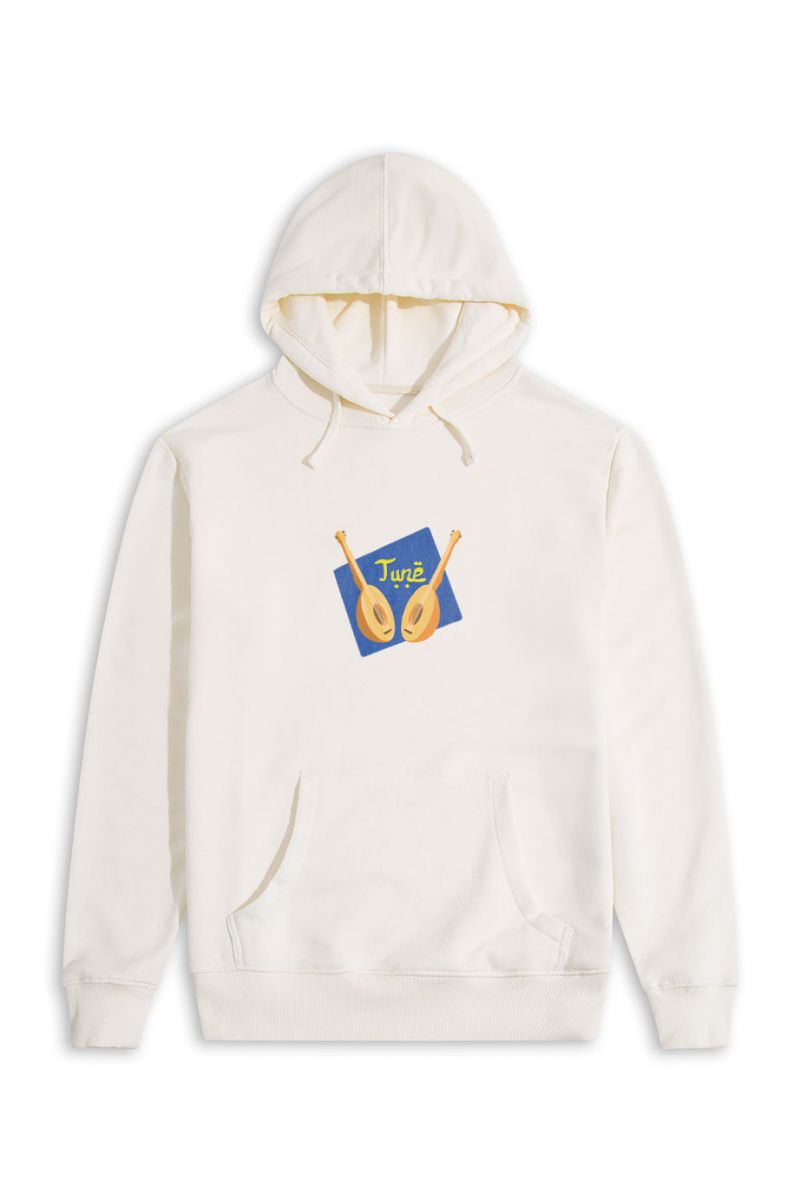 Ecru Premium Cotton June Design Pullover Hoodie