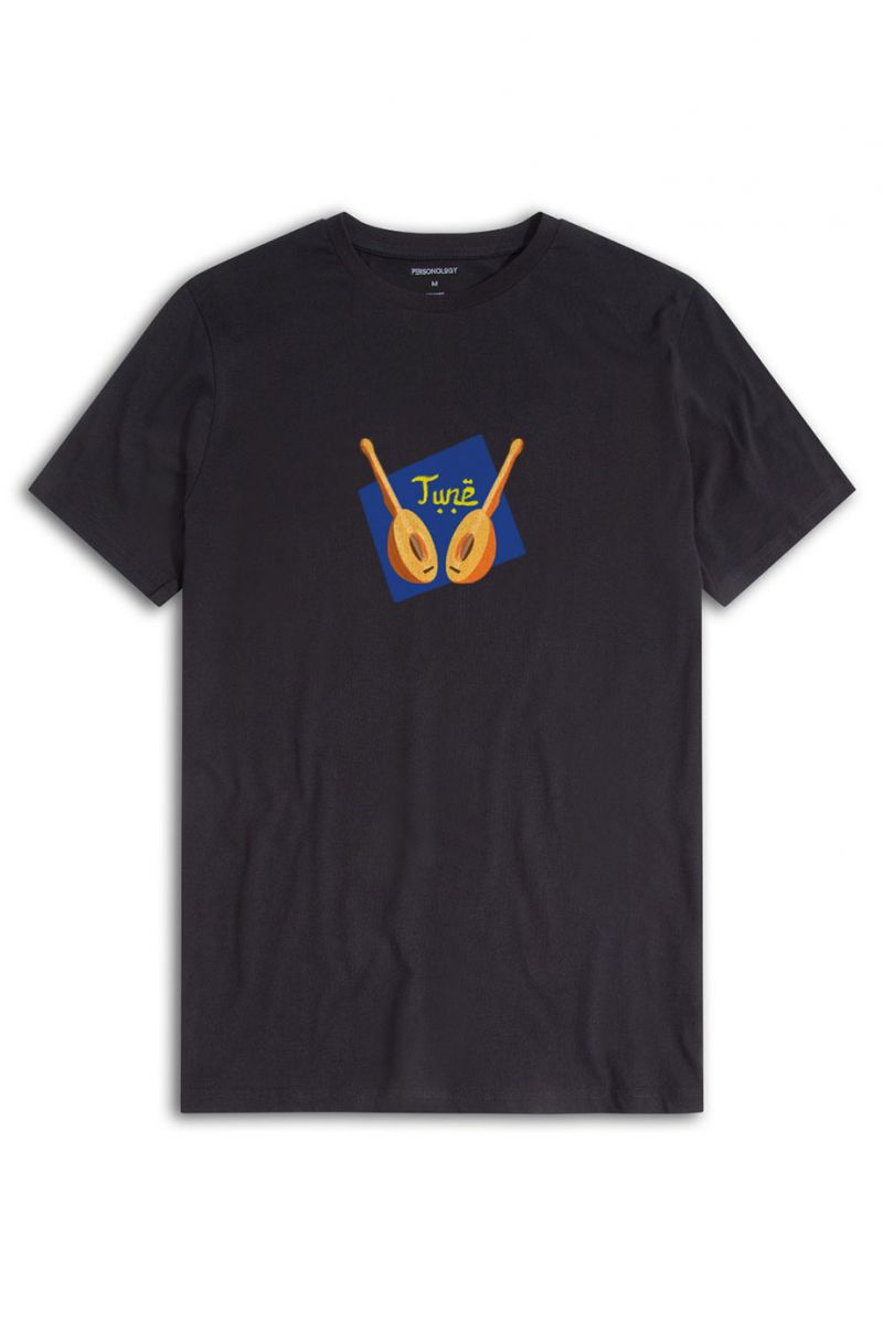 Black Soft Fabric June Design Short Sleeve Tee