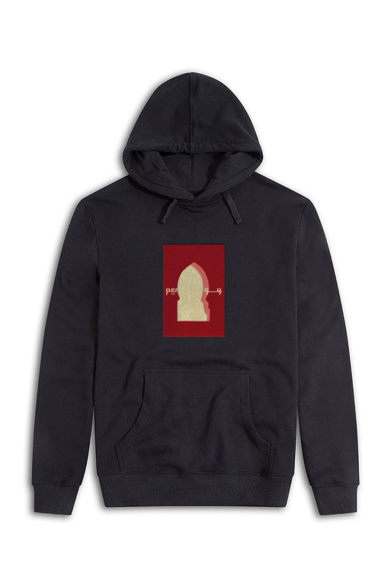 Black Premium Cotton Pretentious Design Pullover Hoodie