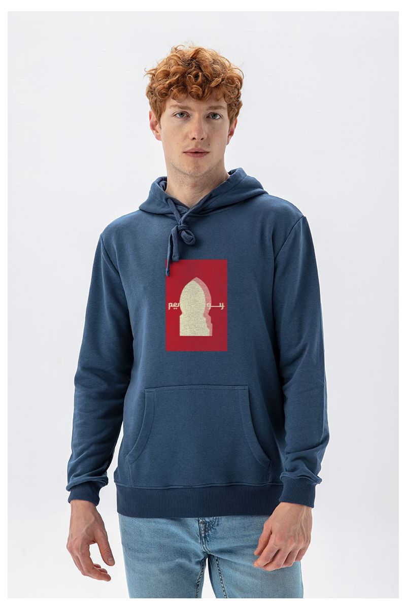 Navy Premium Cotton Pretentious Design Pullover Hoodie