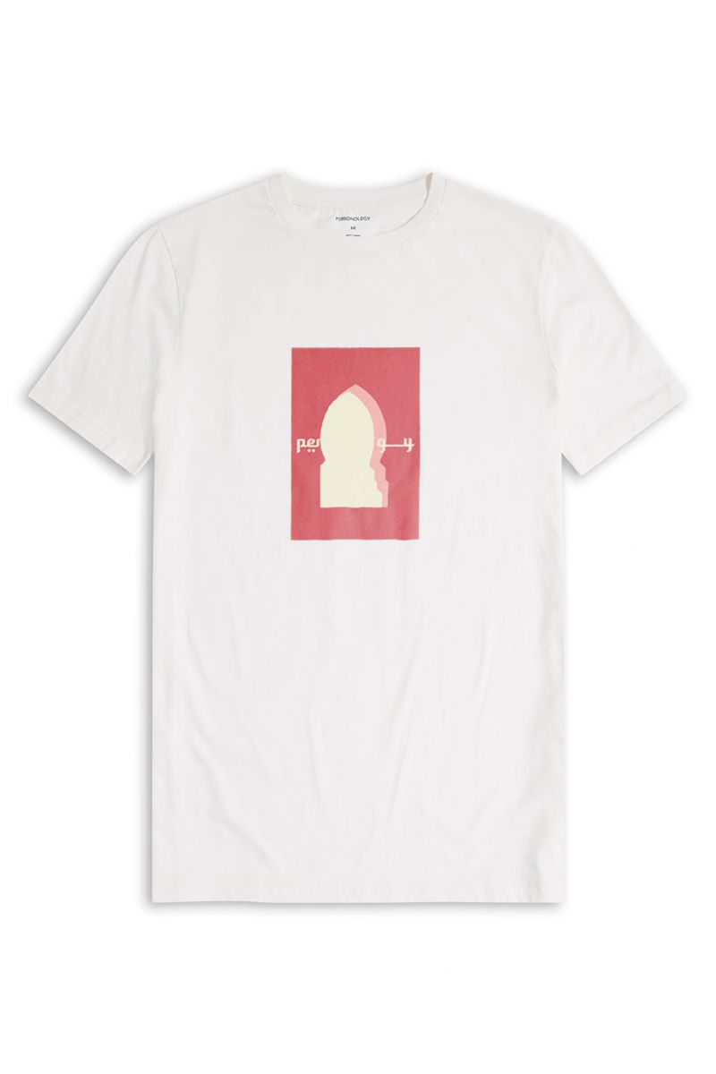 Off White Soft Fabric Pretentious Design Short Sleeve Tee