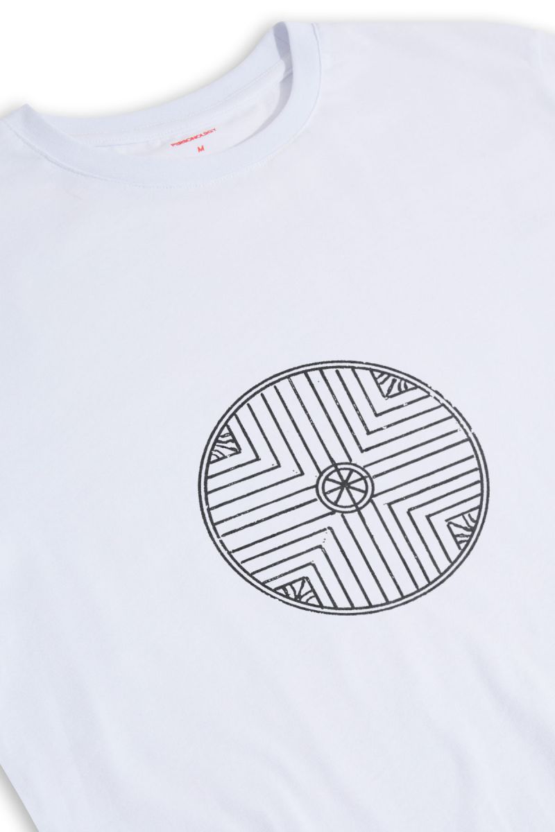 White Soft Fabric Symbol Design Short Sleeve Tee