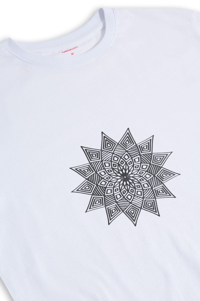 White Soft Fabric Symbol Design Short Sleeve Tee