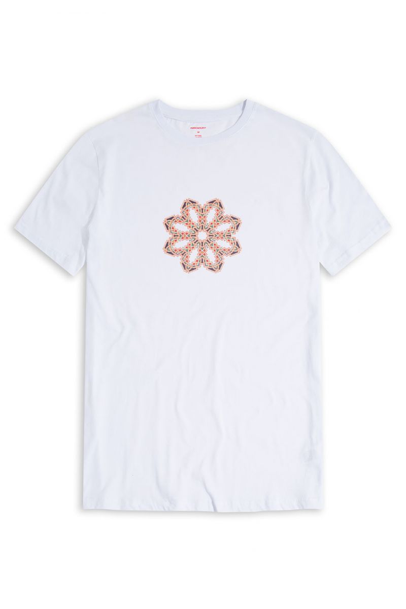 White Soft Fabric Symbol Design Short Sleeve Tee