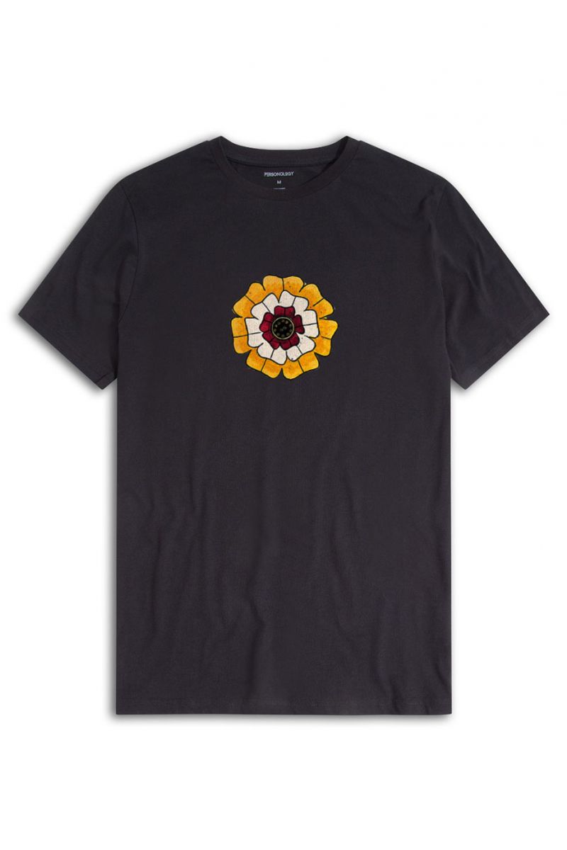 Black Soft Fabric Symbol Design Short Sleeve Tee