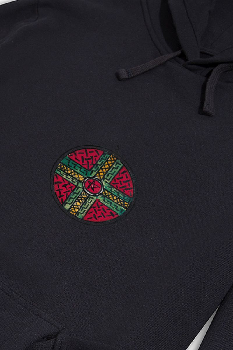 Black Premium Cotton Symbol Design Pullover Hoodie