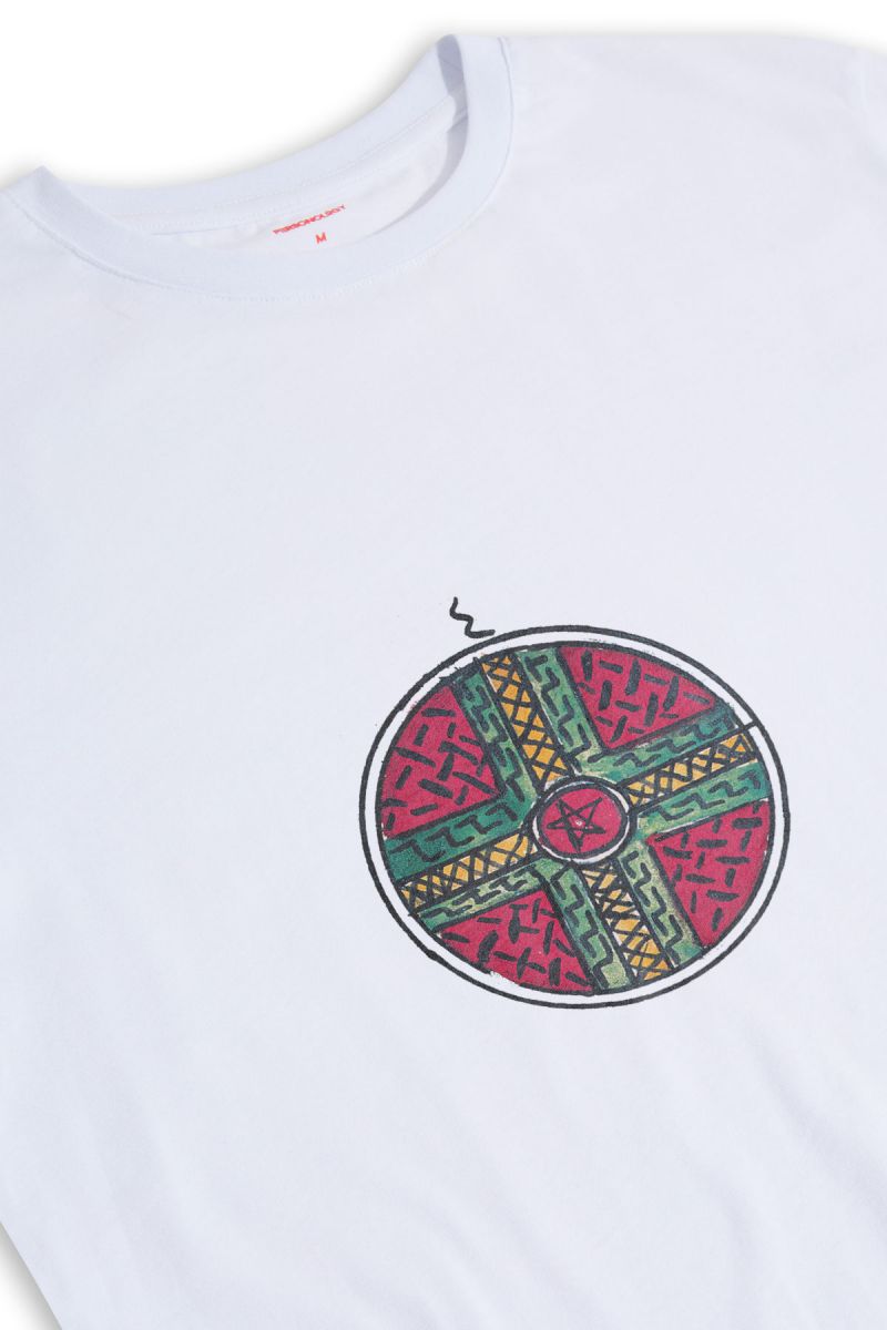 White Soft Fabric Symbol Design Short Sleeve Tee