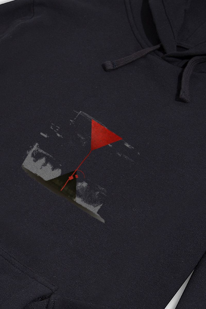 Black Premium Cotton Abstract Design Pullover Hoodie