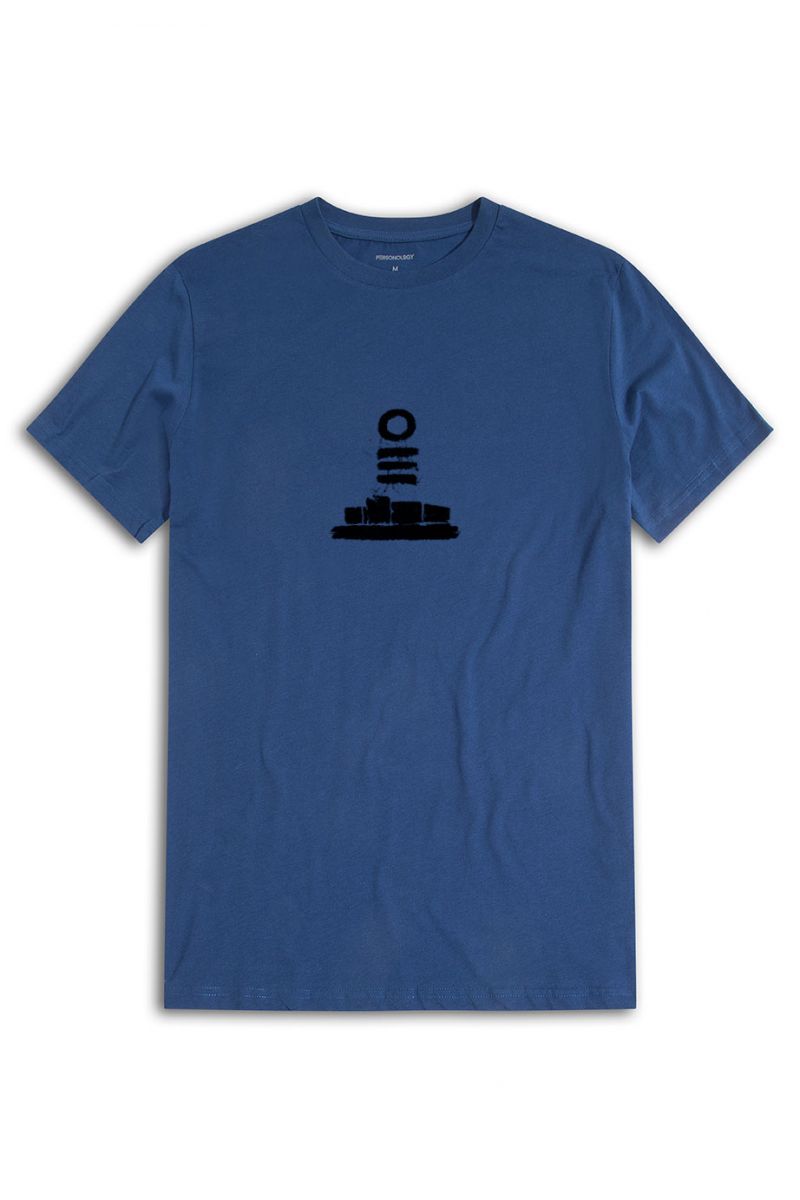 Navy Soft Fabric Abstract Design Short Sleeve Tee